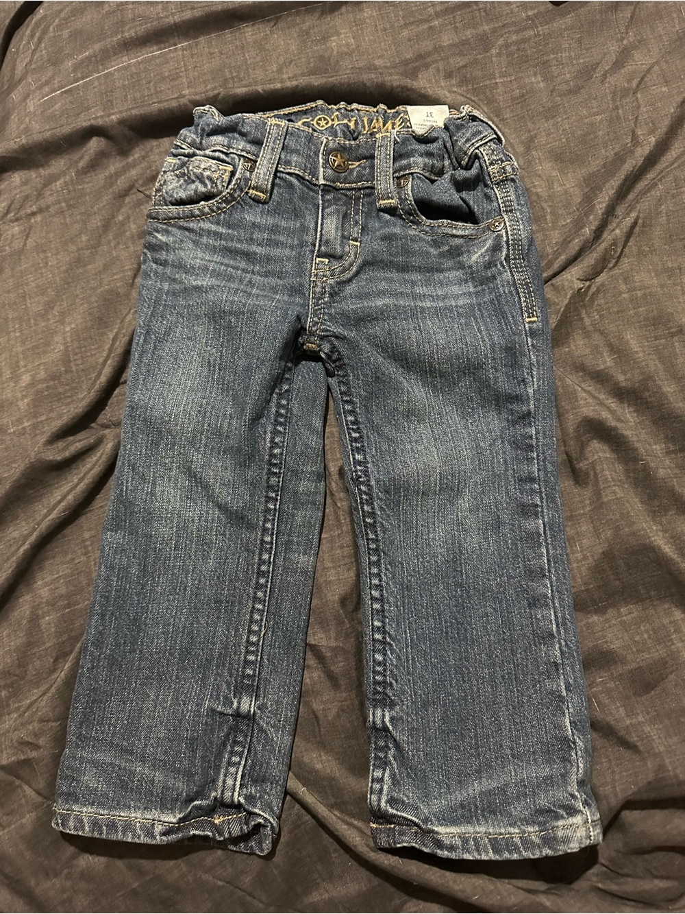 Kids Regular Fit Dark Blue Denim Jeans